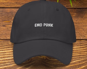 Emo Punk hat Multiple Colors, Embroidered Punk Rock dad hat, Hardcore Punk streetwear, Multiple colorways