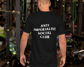 Anti Imperialist Social Club Unisex t-shirt, Free Palestine Political Protest Slogan shirt, Solidarity with all oppressed people