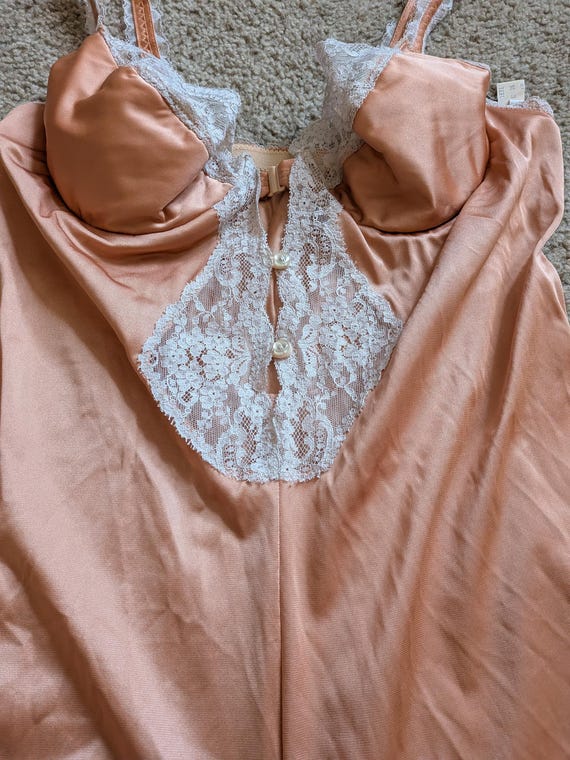 Vintage teddy lingerie, peach lingerie - image 4