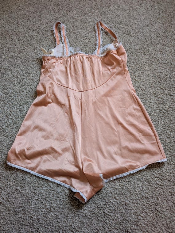 Vintage teddy lingerie, peach lingerie - image 12
