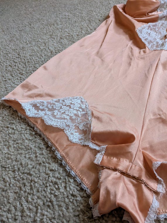 Vintage teddy lingerie, peach lingerie - image 3