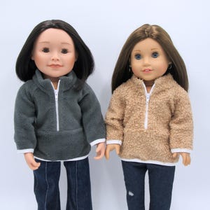 18 &quot;Puppe 2/3 Zip Langarmshirt - 18-Zoll-Puppenkleidung - Passend für 18&quot; Puppen