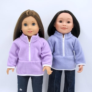 18-Zoll-Puppe mit 2/3 Reißverschluss und Langarmshirt - 18-Zoll-Puppenkleidung für 18-Zoll-Puppen