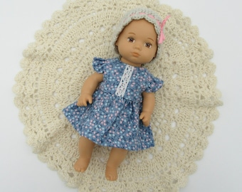 8" Baby Doll Dress and Hat Set - Fits Like American Girl ® Little Bitty Baby Doll Clothes