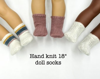 Handknit 18" Doll Socks - 18 Inch Doll Clothes - Fits Like American Girl ® Doll Clothes - Knit By Hannahs.dolls