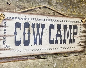 Obóz krów, Western, Antyczny, Rustykalny, Zabytkowy, Drewniany znak