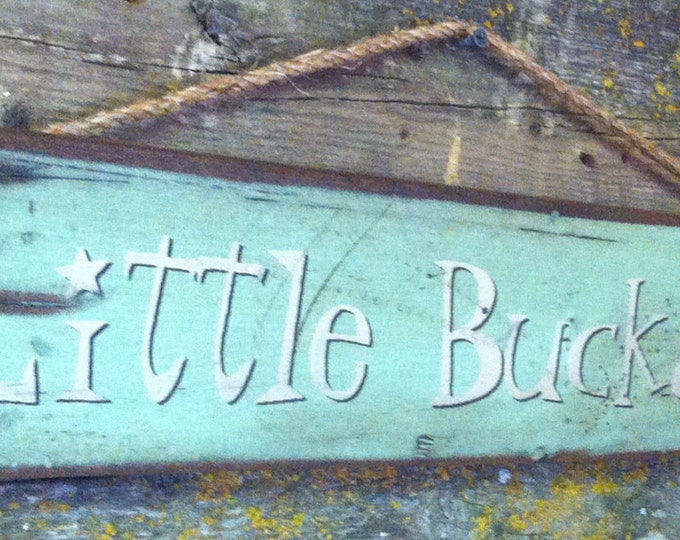 Little Buckaroo, Western, Antiqued, Wooden Kid's Sign