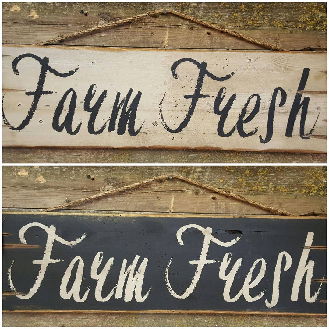 Farm Fresh, Rustic, Antiqued, Country Chic, Wooden Sign - Etsy
