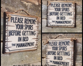 Please Remove Your Spurs, Western, Antiqued Sign