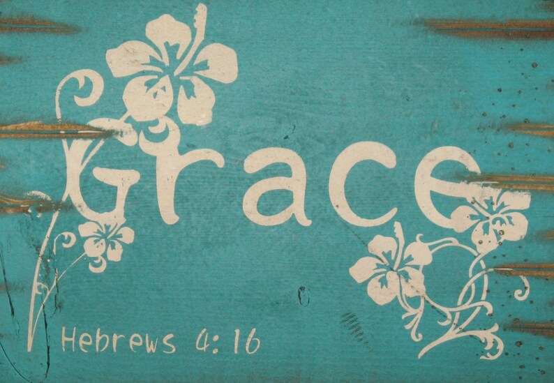 Grace hebrews 416 wooden antiqued bible verse sign etsy