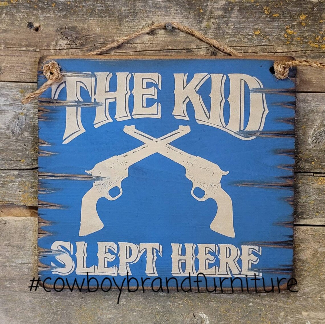 The Kid Slept Here Western Antiqued Wooden Sign - Etsy