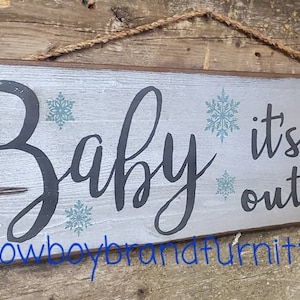 Baby, Its Cold Outside, Western, Antiqued, Wooden Christmas sign