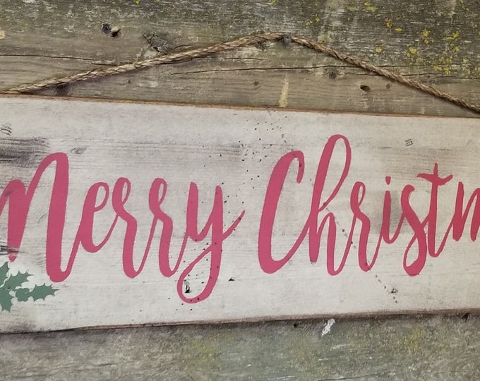 Merry Christmas, Rustic, Vintage, Holiday, Western, Wooden Sign