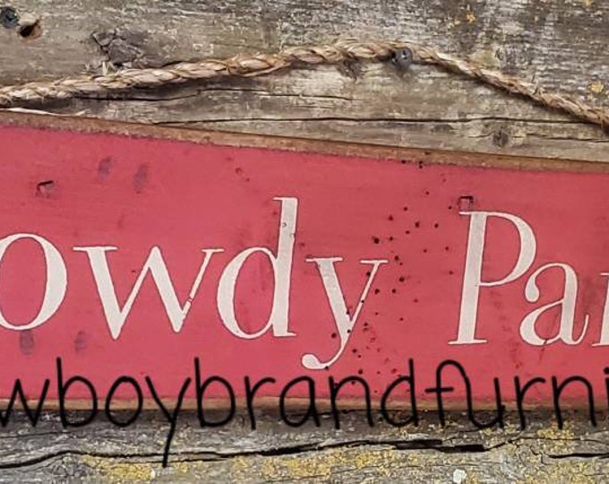 Howdy Partner, Western, Antiqued, Kid's Wooden Sign