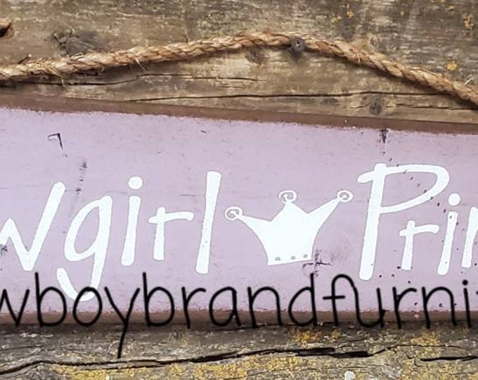 Cowgirl Princess, Western, Antiqued, Rustic, Vintage, Wooden Cowgirl Sign
