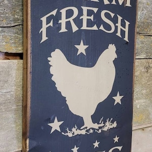 Farm Fresh Eggs, Antiqued, Wooden Sign