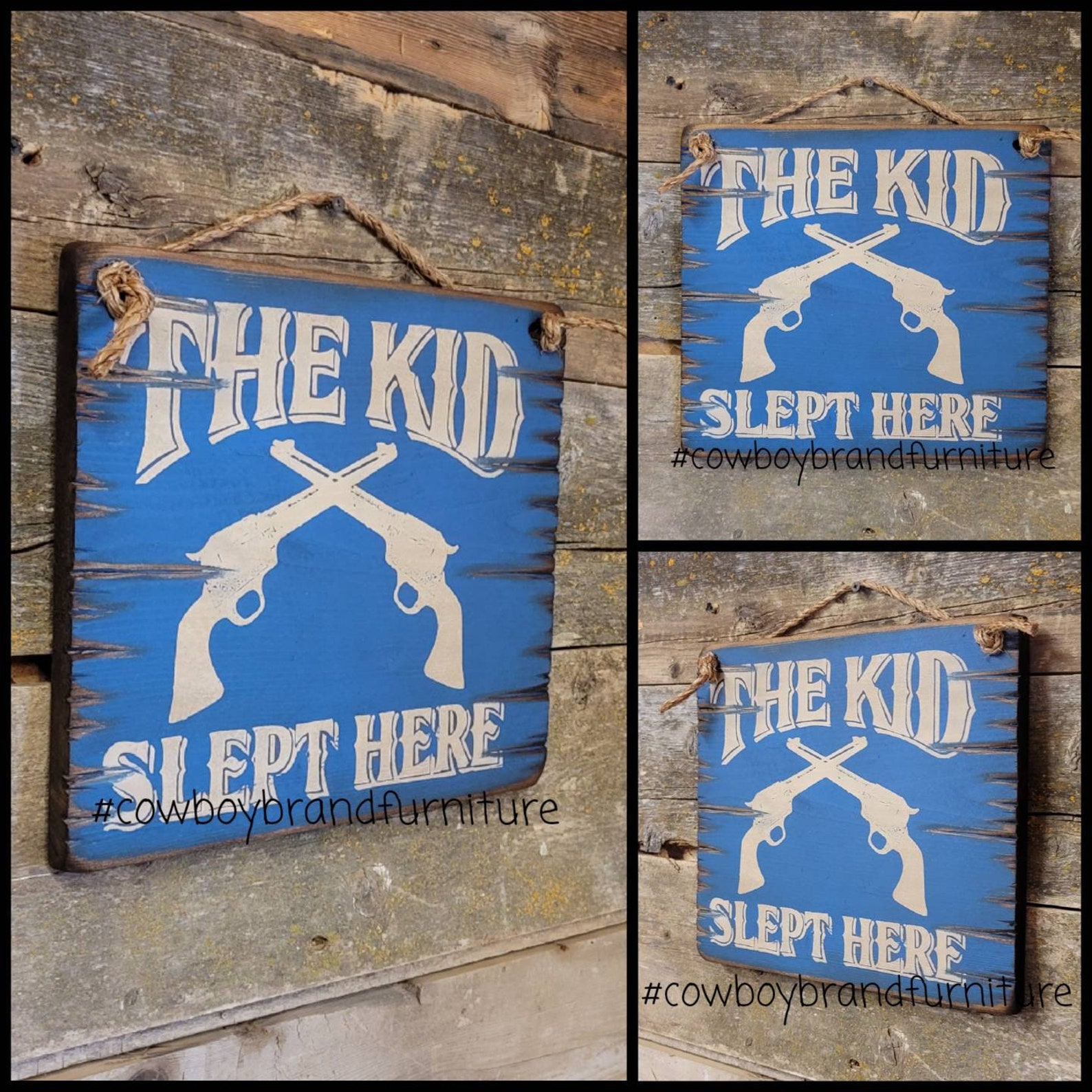 The Kid Slept Here Western Antiqued Wooden Sign - Etsy