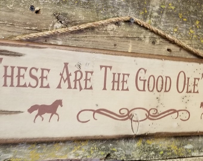 These Are The Good Ole' Days, Humorous, Vintage, Rustic, Antiqued, Western, Wooden Sign