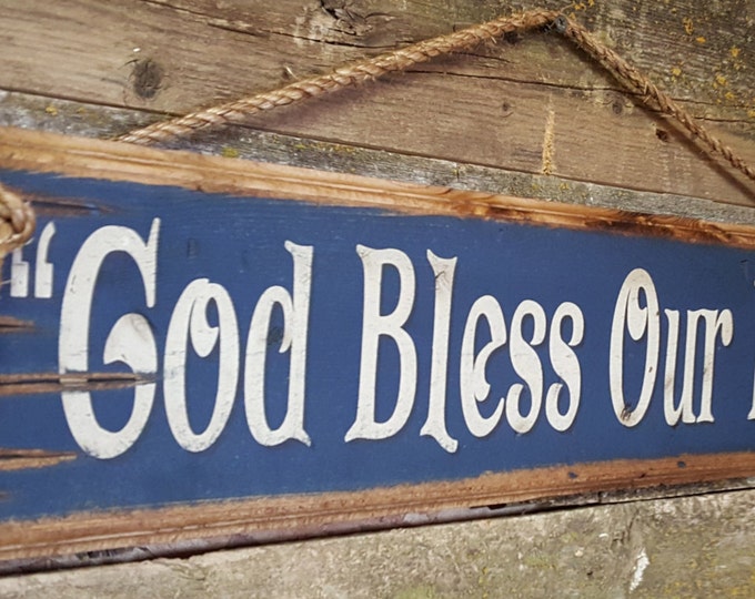 God Bless Our Farm, Western, Antiqued, Rustic, Wooden Sign