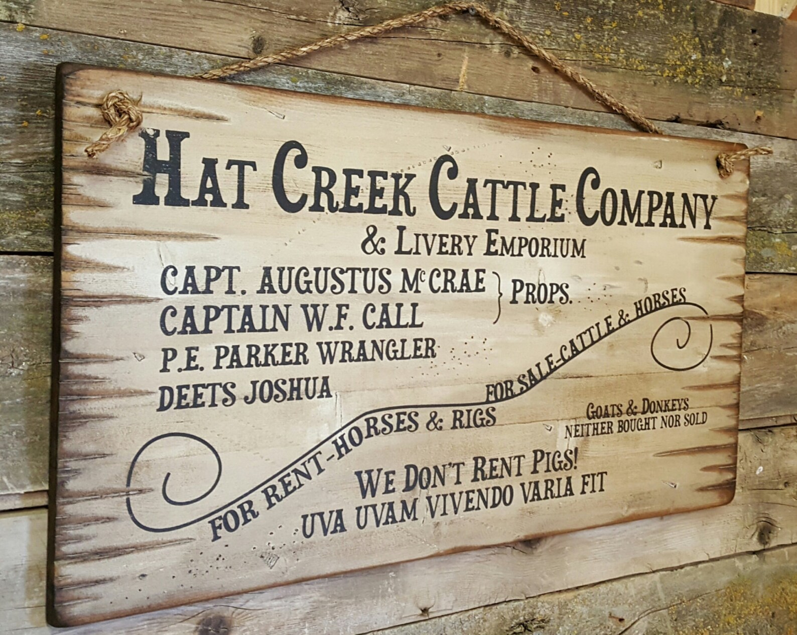 Hat Creek Cattle Company & Livery Emporium LARGE Lonesome Etsy