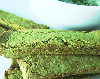 Organic Matcha Green Tea Biscotti / Gluten Free / Vegan / Low Carb / Paleo Friendly / Wheat Free