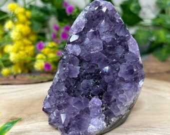 Purple Amethyst free-standing Crystal Cluster Geode