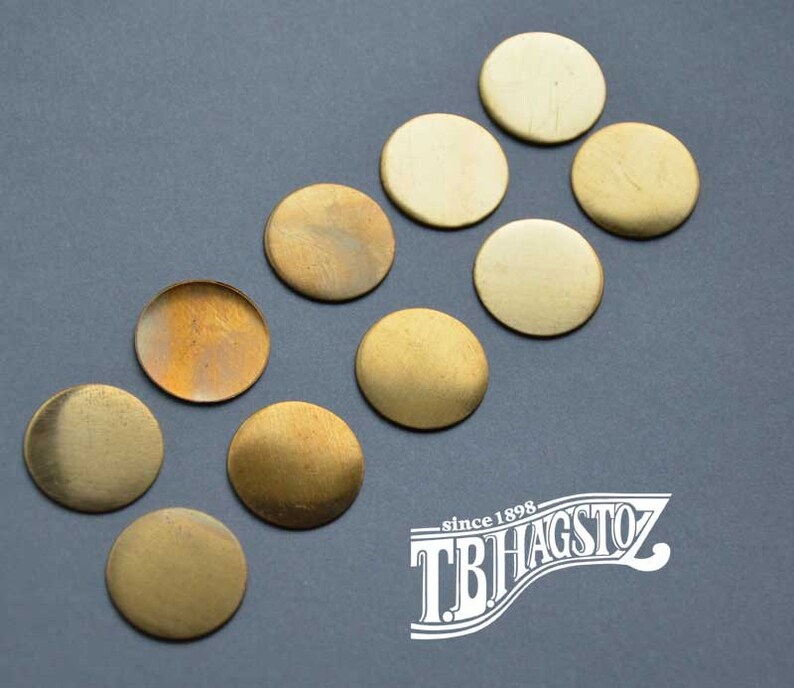 22 gauge Assorted Diameters x 1/2, 5/8, 3/4, 7/8, & 1 inch Bronze Disc 50 pieces image 2