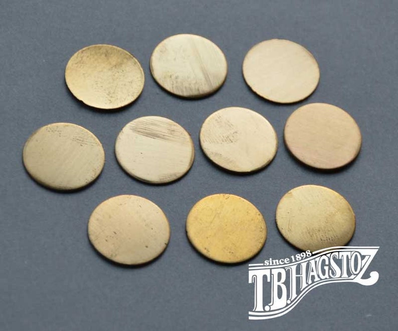 22 gauge Assorted Diameters x 1/2, 5/8, 3/4, 7/8, & 1 inch Bronze Disc 50 pieces image 4
