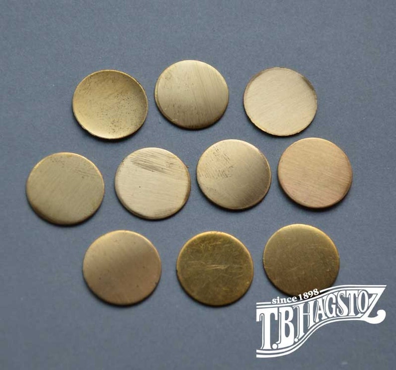 22 gauge Assorted Diameters x 1/2, 5/8, 3/4, 7/8, & 1 inch Bronze Disc 50 pieces image 3