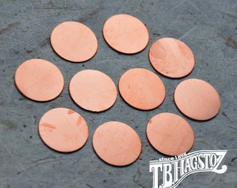 16 gauge x 7/8 inch Copper Disc 25 pieces