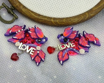 Valentine's Royal Dragon Needle Minder (no 1) / OOAK / Magnetic Needle Holder for Cross Stitch and Embroidery/