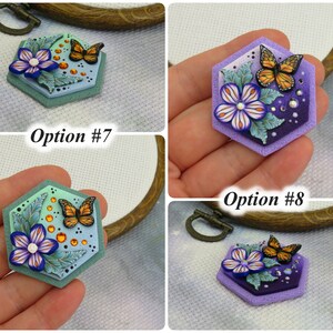 Floral needle minder with Monarch Butterfly / Garden Magnetic Needle Nanny / Needle Holder for Cross Stitch and Embroidery/ image 5