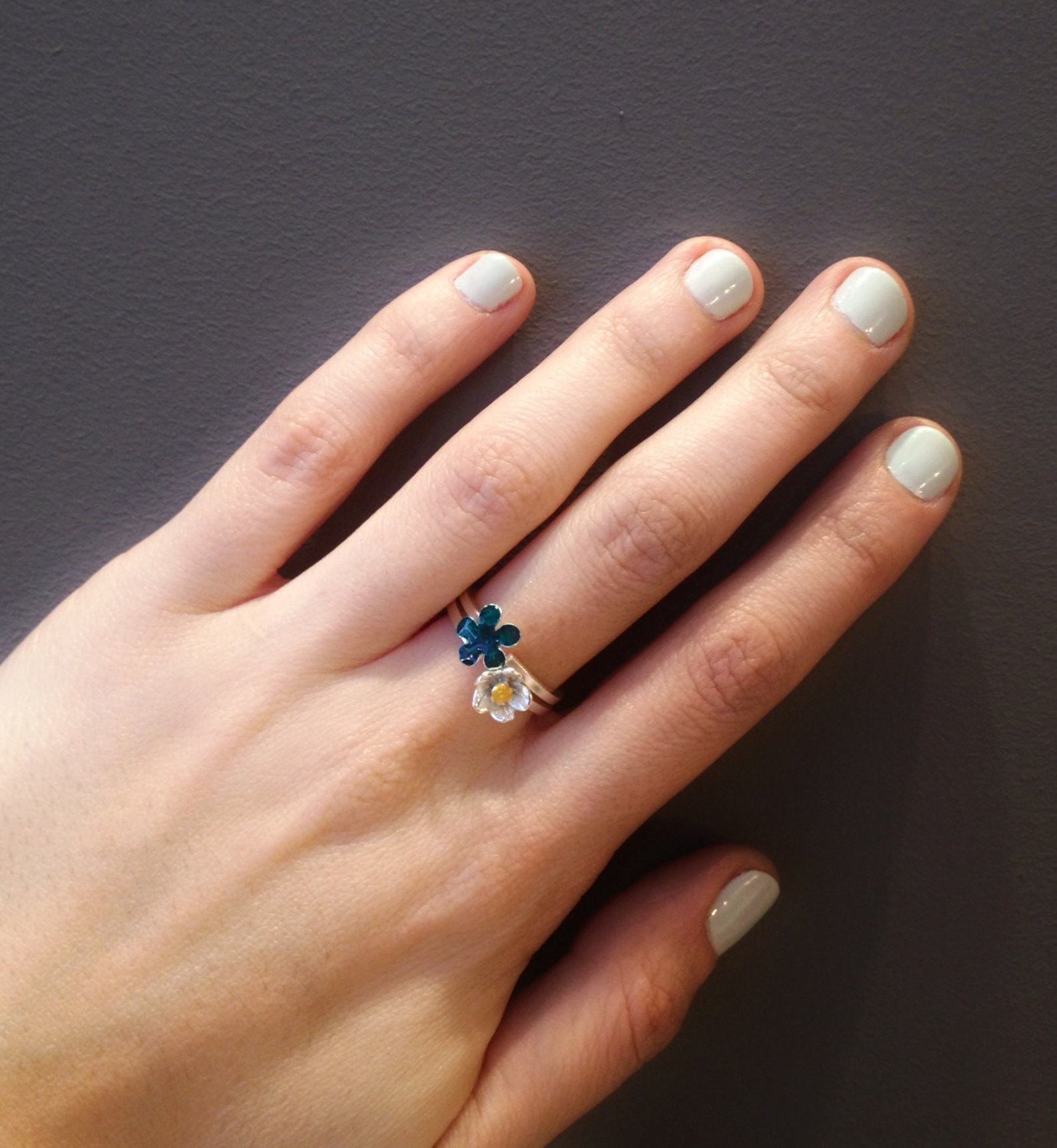 Flower Stacking Statement Ring Open Playful Design Bright Yellow Red ...