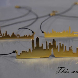 When in Paris Minimal Statement Necklace Paris Skyline Handcrafted Main Landmarks Eiffel Tower Love City of Light Romantic Gift for Her image 5