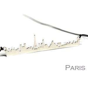 When in Paris Minimal Statement Necklace Paris Skyline Handcrafted Main Landmarks Eiffel Tower Love City of Light Romantic Gift for Her image 3