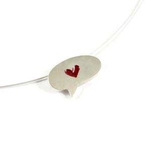 Liebe Geständnis Schreiben Wolke Sterling Silber Anhänger Blase Text Zitat rot kleines Herz niedlich wunderliche Geschenk für ihre Mini kleine Tag sagen Liebe