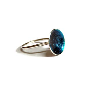The Sky Above Us Sterling Silver Statement Open Ring Deep Blue - Etsy