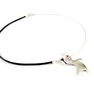 Kuss den Koch Anhänger Halskette Sterling Silber Figur schwarz Emaille Gabel rot Nase weiß Chef Hut Küche kulinarische Gourmet Hostess Geschenk-Idee