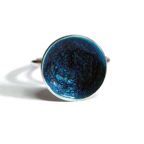 Bague ouverte tendance en argent sterling avec le ciel au-dessus de nous