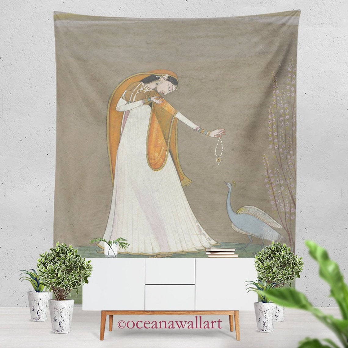 India Wall Art Indian Art Tapestry Wall Hanging Vintage - Etsy