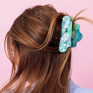 Turquoise + Pearl Claw Clip - Hair Accessories Hair Clip Mother&#39;s Day Present