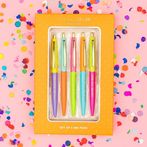 Compliments Pen Set Colored Ink Pen Set Pen Set Gift Teacher Etsy