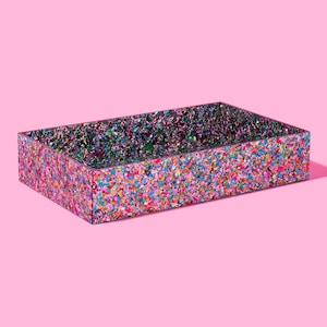 Colorful Confetti Tray MD - Powder Room Decor Bar Cart Accessories Tray for Coffee Table