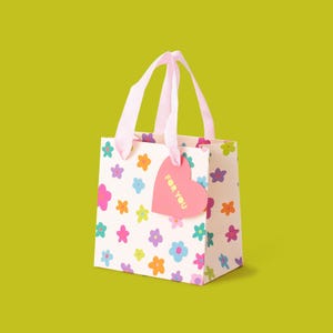 Flower Girl Gift Bags: Pink Ribbon Handles - Small & Medium Sizes Small
