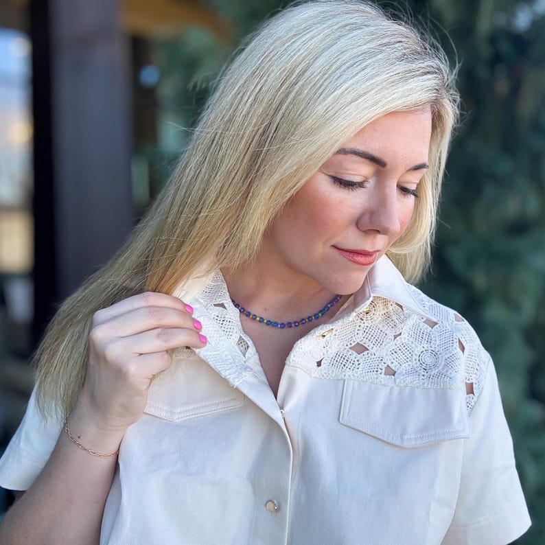 Camille Necklace: Cute Beaded Jewelry (Magnetic Clasp, Extender) image 3