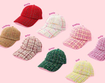 Tweed Baseball Hat - Soft Fall Colors, Adjustable Fit