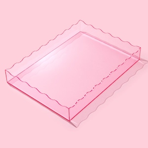 Light Pink Rectangle Tray Large - Housewarming Gift Coffee Table Tray Acrylic Tray Gift for Mom