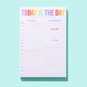 Today Is The Day Notepad - Planner Stationery Stationary Notepad Teacher Gift
