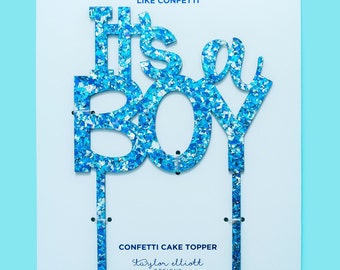 It's A Boy Cake Topper - Baby Shower Gender Reveal Party Decor Baby Boy