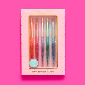 Sparkle Gel Pen Set - Pen Set Gel Ink Teacher Gift Stocking Stuffer Desk Accessories Stationery Stationary